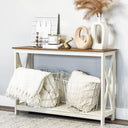 Narrow Console Table with X-Shape Design
