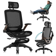 Ergonomic Office Chair with Footrest & Reclining High Back Mesh
