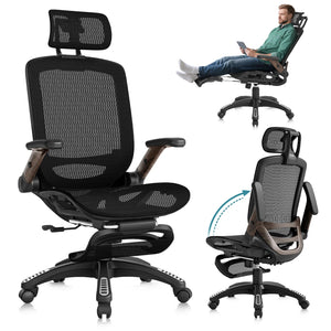 Ergonomic Office Chair with Footrest & Reclining High Back Mesh