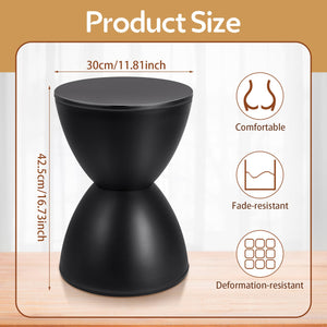 Round Plastic Drum Side Table – Black