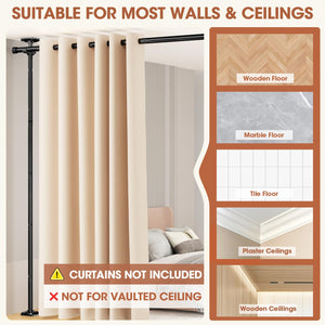 Adjustable No-Drill Room Divider Curtain Rod