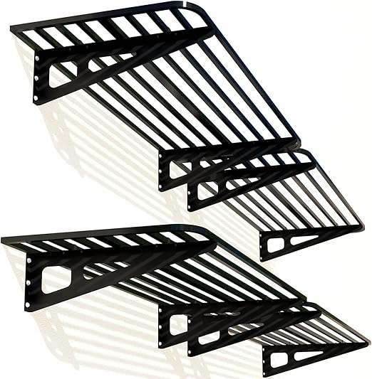 4-Pack Wall-Mounted Garage Shelving System – Heavy-Duty Steel, 840 lb Capacity