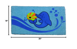 Dolphin Beach Ball Coir Doormat 30x18