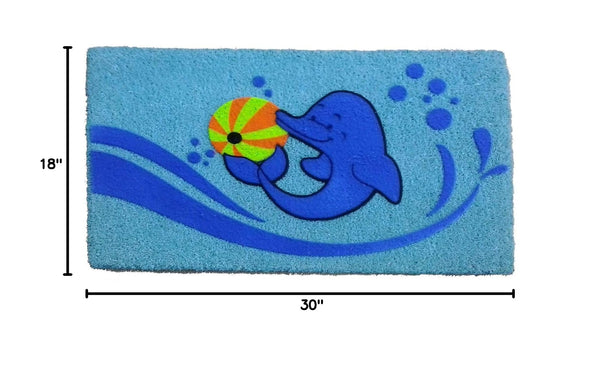Dolphin Beach Ball Coir Doormat 30x18