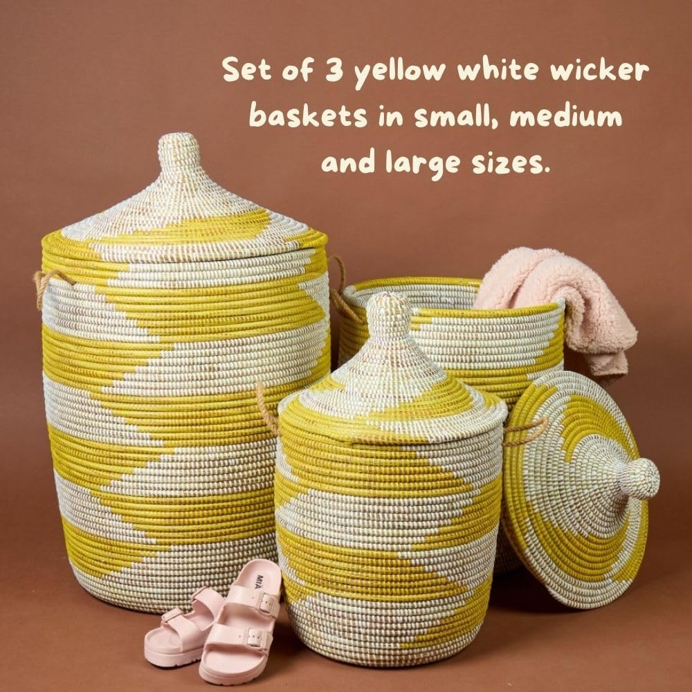 Large Wicker Storage Basket with Removable Lid