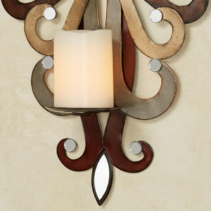 Wall Sconce Candle Holders Set of 2 – Metal Mirror Scrollwork