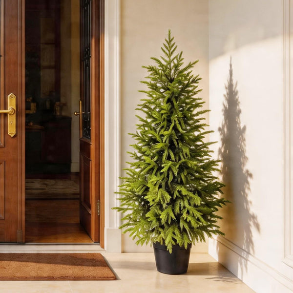 Artificial Norfolk Pine Tree 2-Pack — Indoor & Outdoor Faux Potted Topiary
