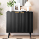 Fluted Buffet Cabinet with Doors & Shelves