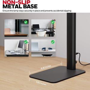 LED Desk Lamp with Dual-Head & Adjustable Arm