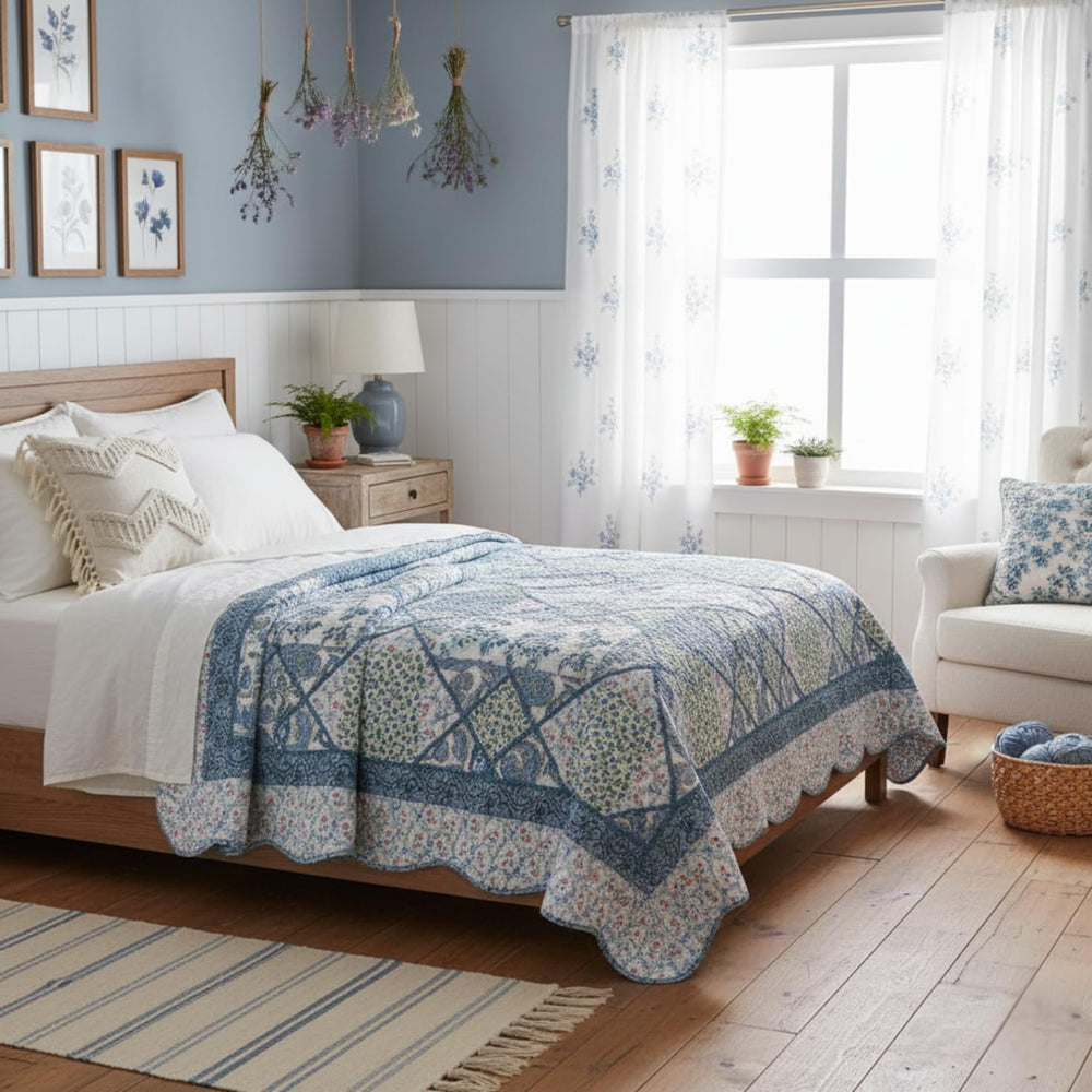 Cotton Patchwork Floral Paisley Lightweight Quilt Set