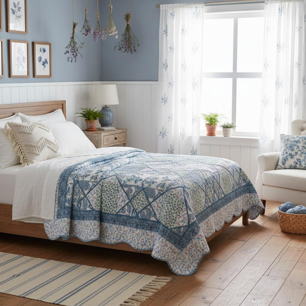 Cotton Patchwork Floral Paisley Lightweight Quilt Set