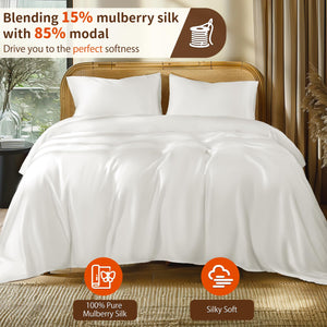 Silk Modal Blend Satin Bed Sheet Set
