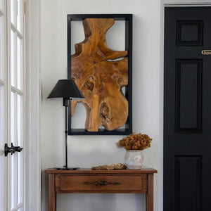 Teak Wood Wall Art Decor – Rustic Farmhouse Wooden Wall Hanging