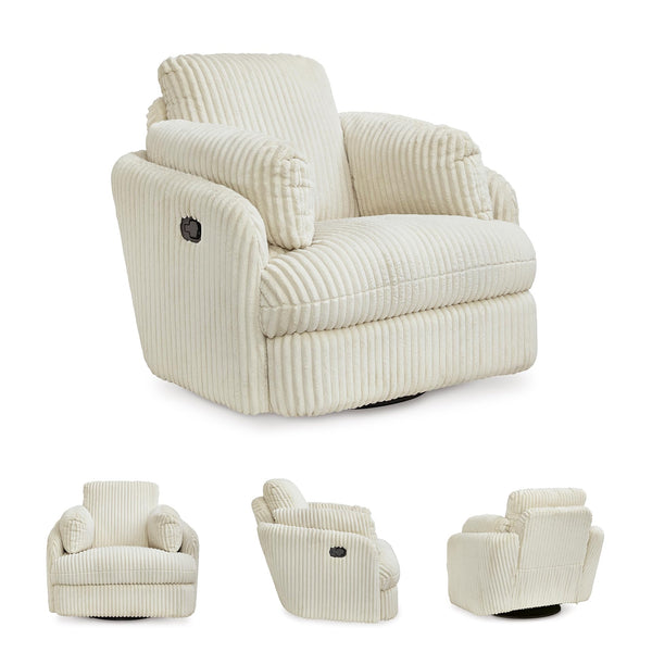 Swivel Glider Rocker Recliner with Bolster Pillows and Hidden Storage
