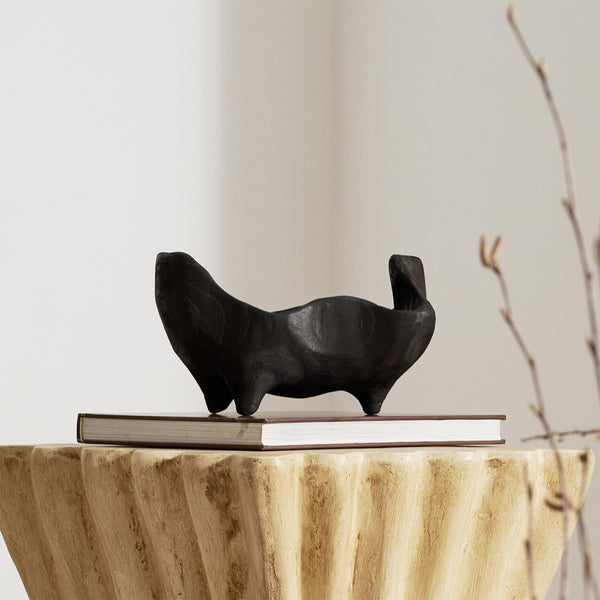 Oak Wood Decorative Bowl with Feet Boho Rustic Home Decor