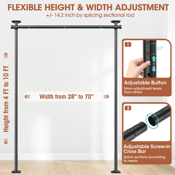 Adjustable Floor-to-Ceiling Room Divider Curtain Rod