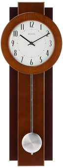 Walnut Mahogany Pendulum Wall Clock with Arabic Numerals
