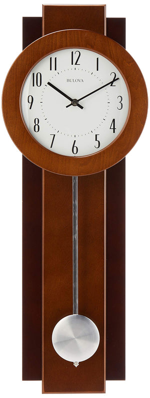 Walnut Mahogany Pendulum Wall Clock with Arabic Numerals