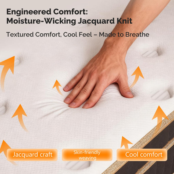 Hybrid Memory Foam Mattress with Pocket Coils – Medium Firm, Fiberglass-Free