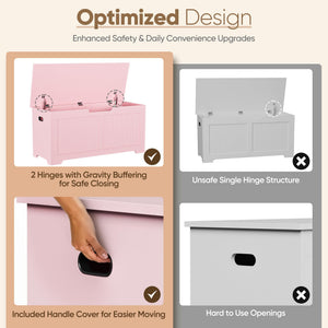 Wooden Storage Chest with Safety Hinges & Storage Bench