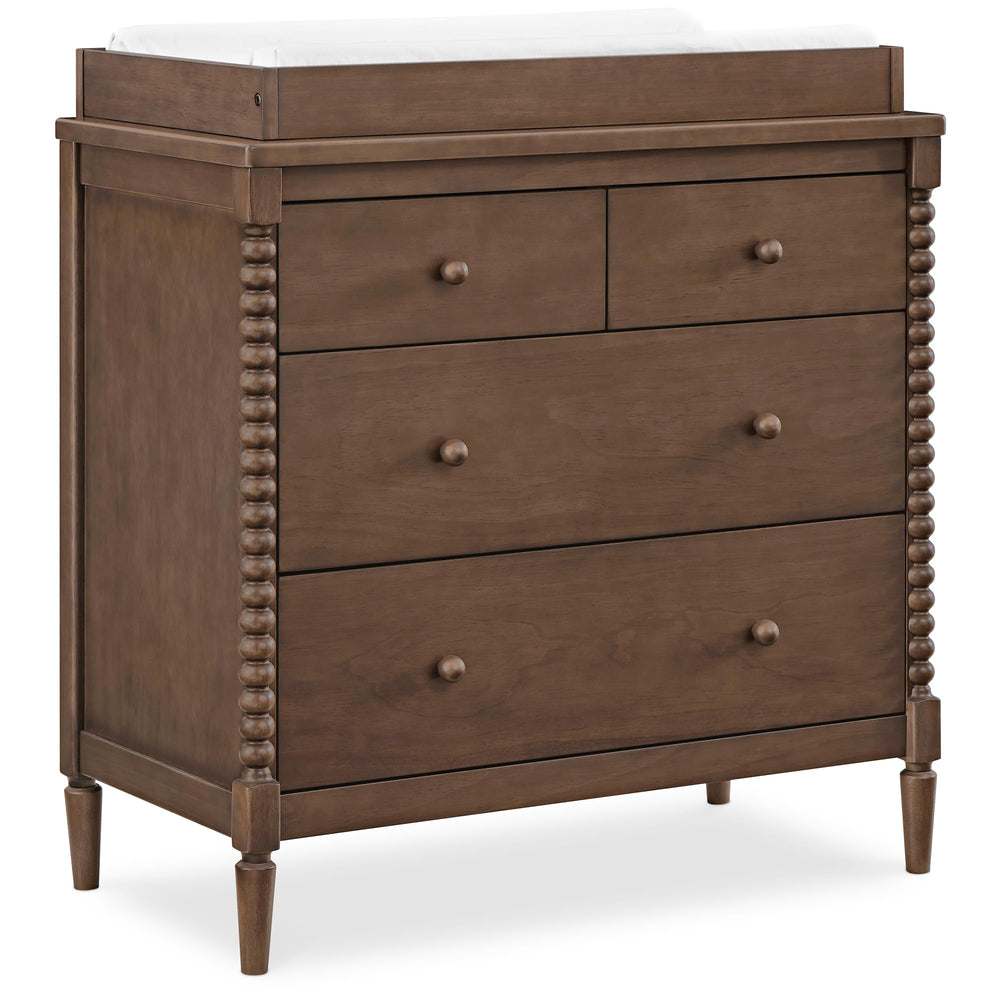 4-Drawer Dresser with Changing Top and Interlocking Drawers