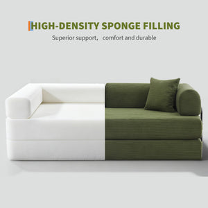 4-in-1 Convertible Sleeper Sofa Bed with Pillows