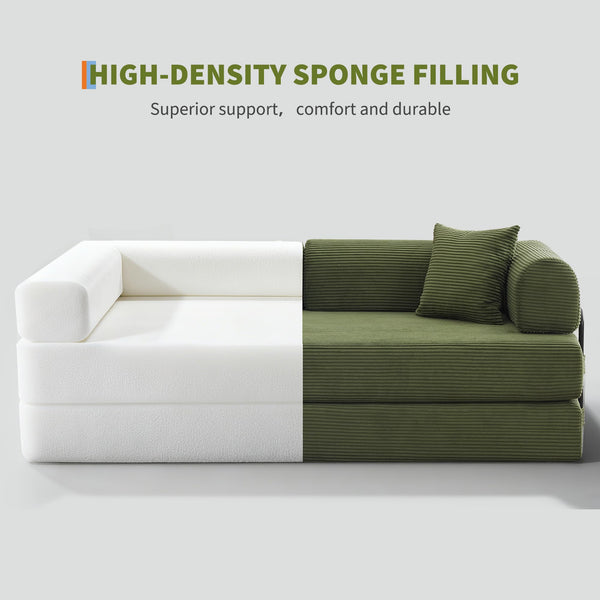 4-in-1 Convertible Sleeper Sofa Bed with Pillows