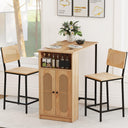 3-Piece Counter Height Bar Table Set with Storage