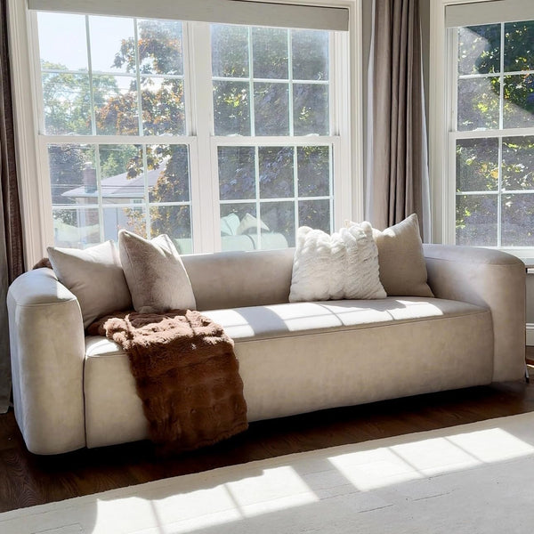 Modern Velvet Sofa Couch with Deep Seating
