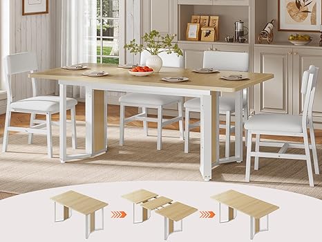 Extendable Dining Table Set with Cushioned Chairs | Seats 4–6