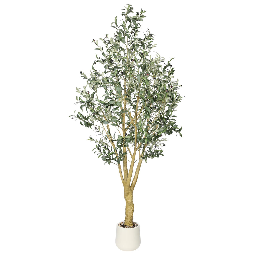 7 ft Artificial Olive Tree with Faux Olives