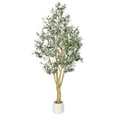 7 ft Artificial Olive Tree with Faux Olives