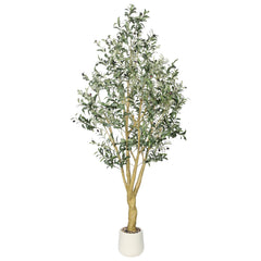 7 ft Artificial Olive Tree with Faux Olives