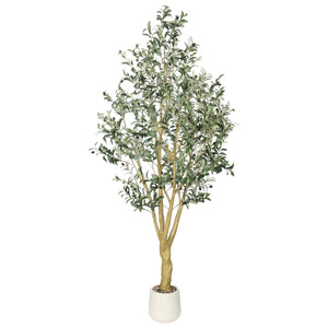 7 ft Artificial Olive Tree with Faux Olives