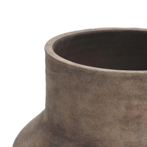 Round Terracotta Vase – Handcrafted Vintage Pottery