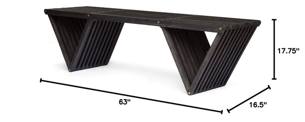 Outdoor Acacia Wood Bench – Dark Gray