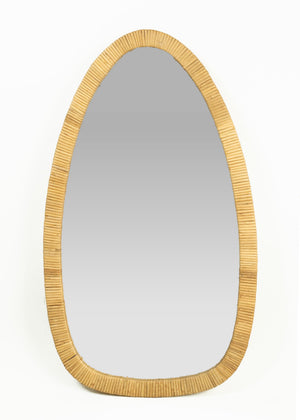 Handmade Rattan Boho Wall Mirror 31.5" x 18"