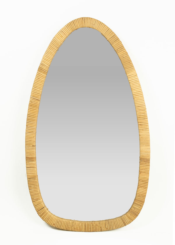 Handmade Rattan Boho Wall Mirror 31.5" x 18"
