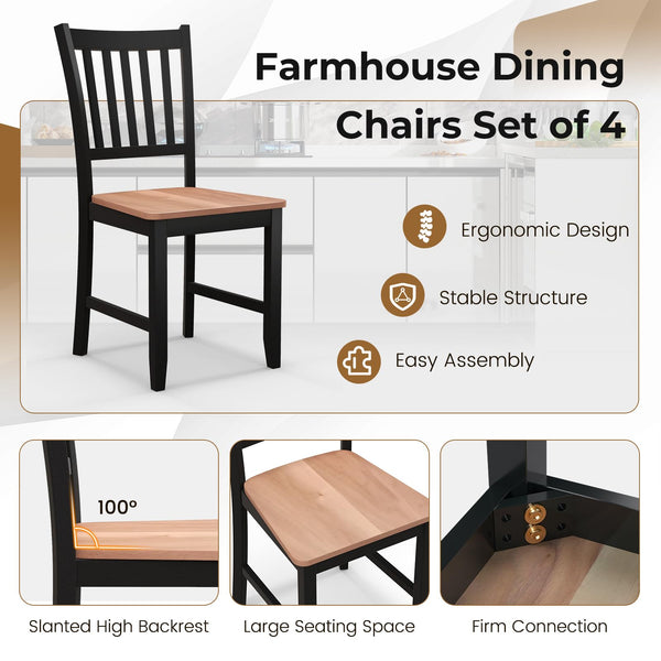 Dining Chairs Set of 4, Windsor Style with High Back