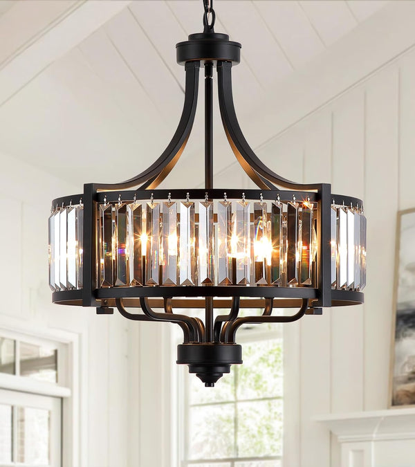 Crystal Chandelier – Modern Farmhouse Ceiling Light Fixture