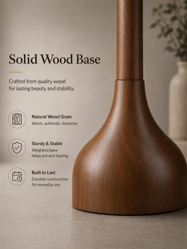 65" Mid Century Real Wood Floor Lamp with Remote