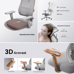 Ergonomic High-Back Office Chair with Auto Lumbar Support