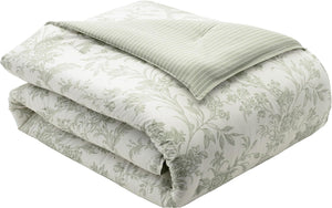 Queen Comforter Set – Reversible Cotton Bedding with Shams & Throw Pillows