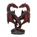 Dragon Heart Candle Holder — Hand-Painted Resin, Red, 23cm