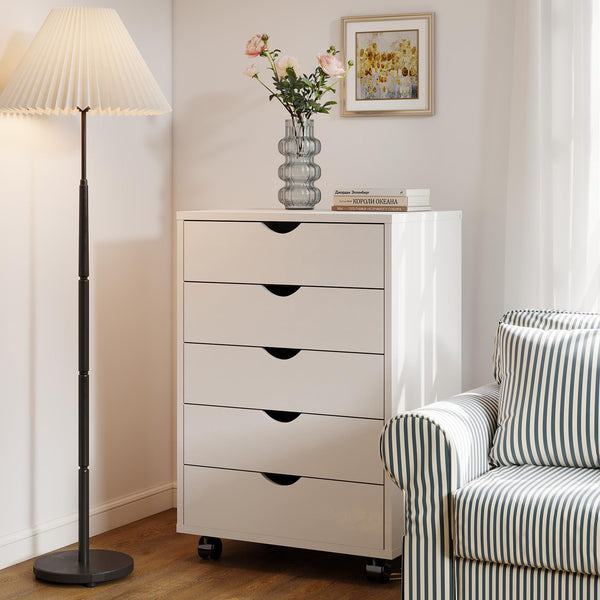Wooden Drawer Chest with Wheels