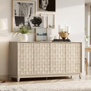 Fluted Sideboard Cabinet with Storage
