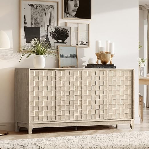 Fluted Sideboard Cabinet with Storage
