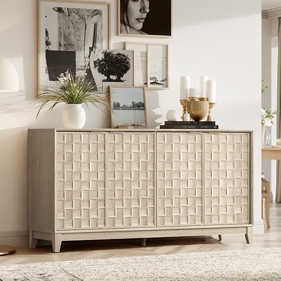 Fluted Sideboard Cabinet with Storage