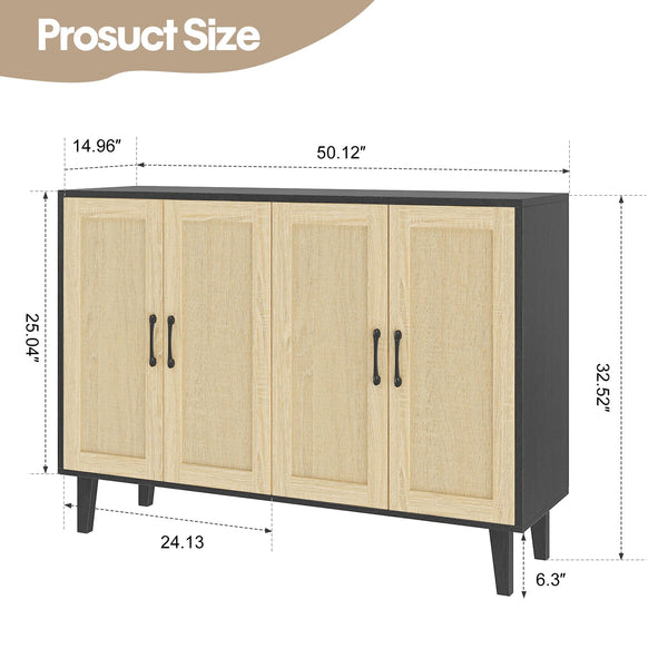 Rattan Door Buffet Sideboard Cabinet