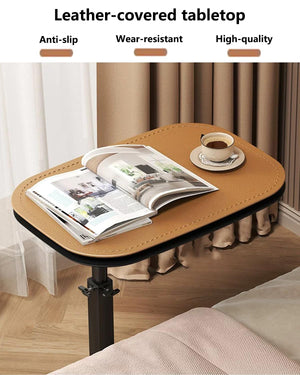 C-Shaped Adjustable Height End Table with 360° Swivel – Orange